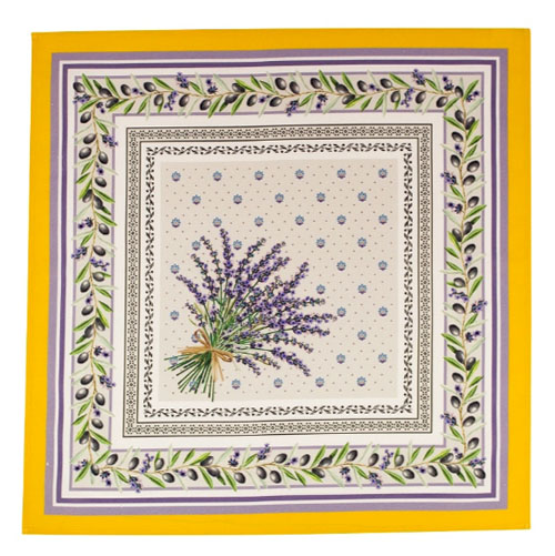 Provence print fabric tea towel (Lauris. yellow) - Click Image to Close